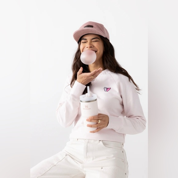 Stanley The Quencher Love Embroidered Sweatshirt Rose Quartz- Still Full Price - Picture 2 of 12